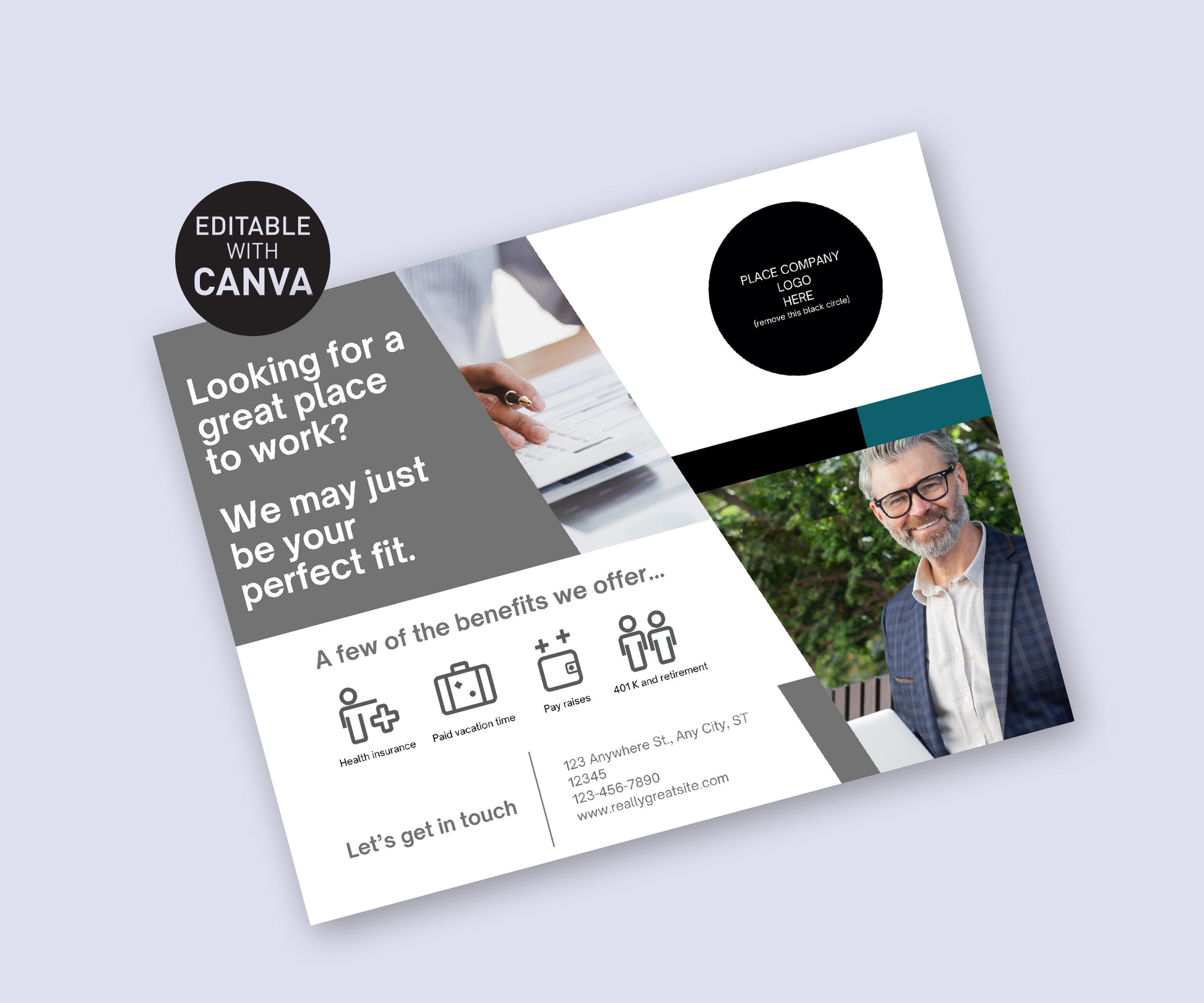 Financial company recruiting flier template