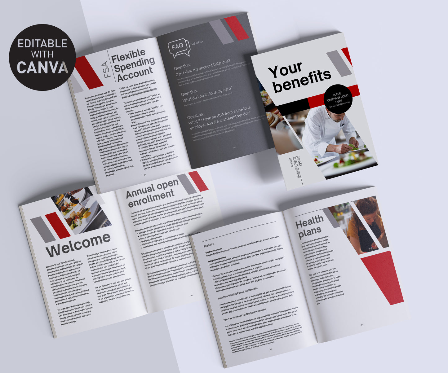 Editable Canva Benefits book for Human Resources professionals