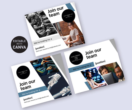 Facebook HR Recruitment Social media graphic editable with Canva