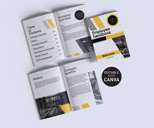 Editable Canva employee handbook template