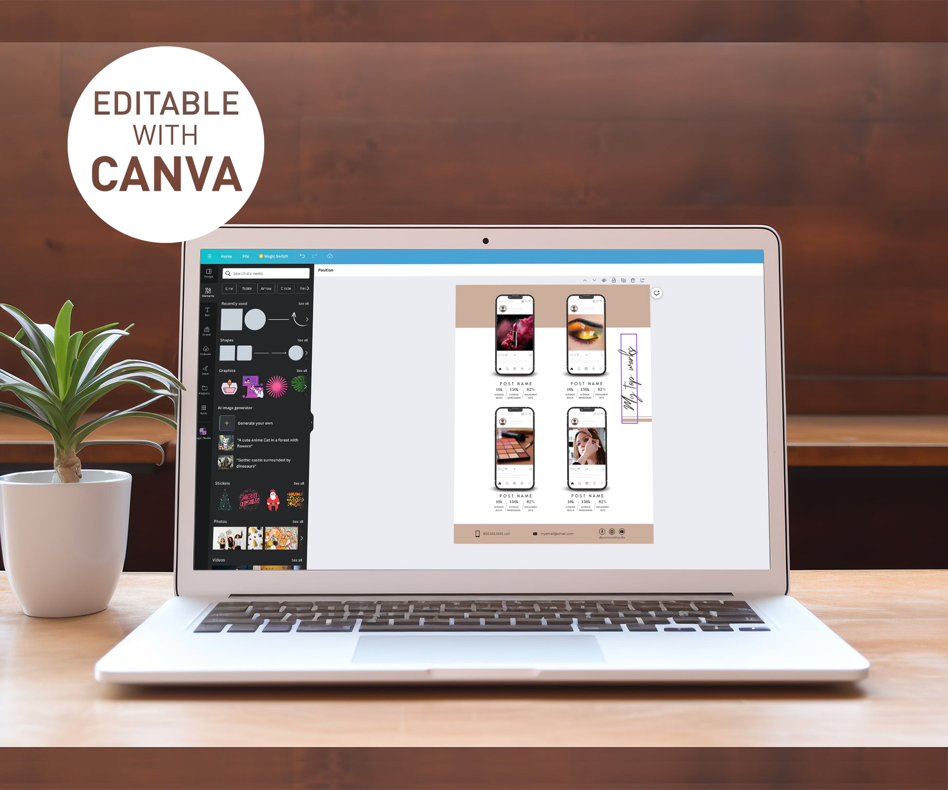 Beauty Theme editable with Canva