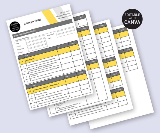 Canva employee onboarding checklist template