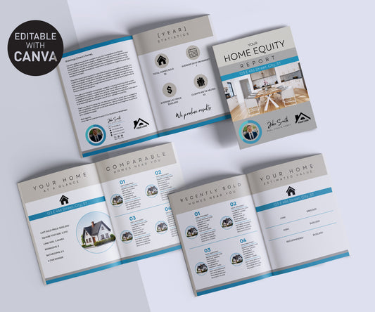 Canva Home Equity report template. Comprehensive Market Analysis