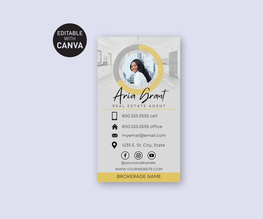 Digital Business Card template made with Canva for Realtors