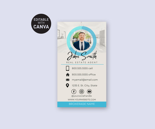 Digital Business Card template made with Canva for Realtors