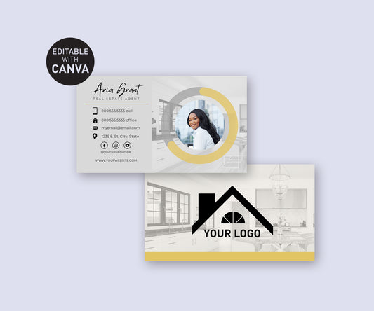 Business Card template - Canva. For real estate agents