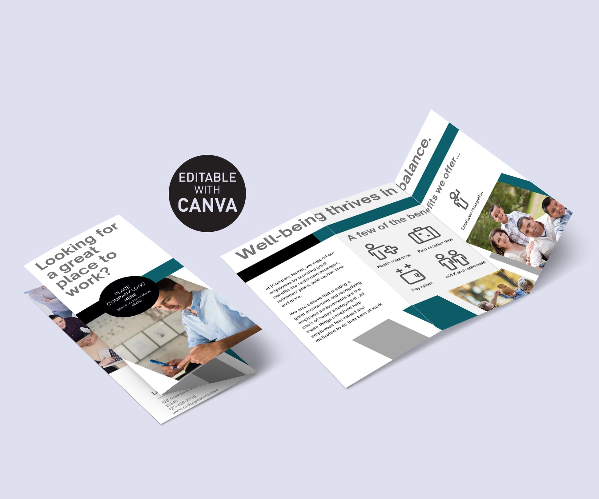 HR Tri-fold brochure Canva template